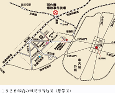 1928年頃の奉天市街地図（想像図）