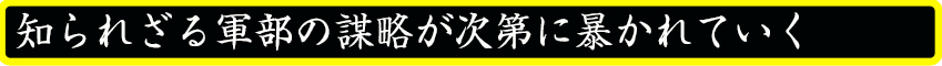 知られざる軍部の謀略が次第に暴かれていく